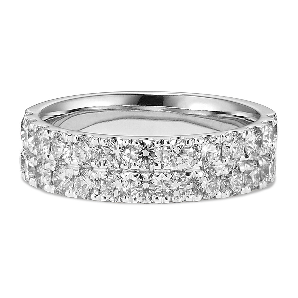 Double Row Pave Set Diamond Wedding Band Shane Co