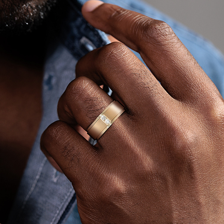 Gold Diamond Wedding Bands For Men Sterling Silver Genuine Round