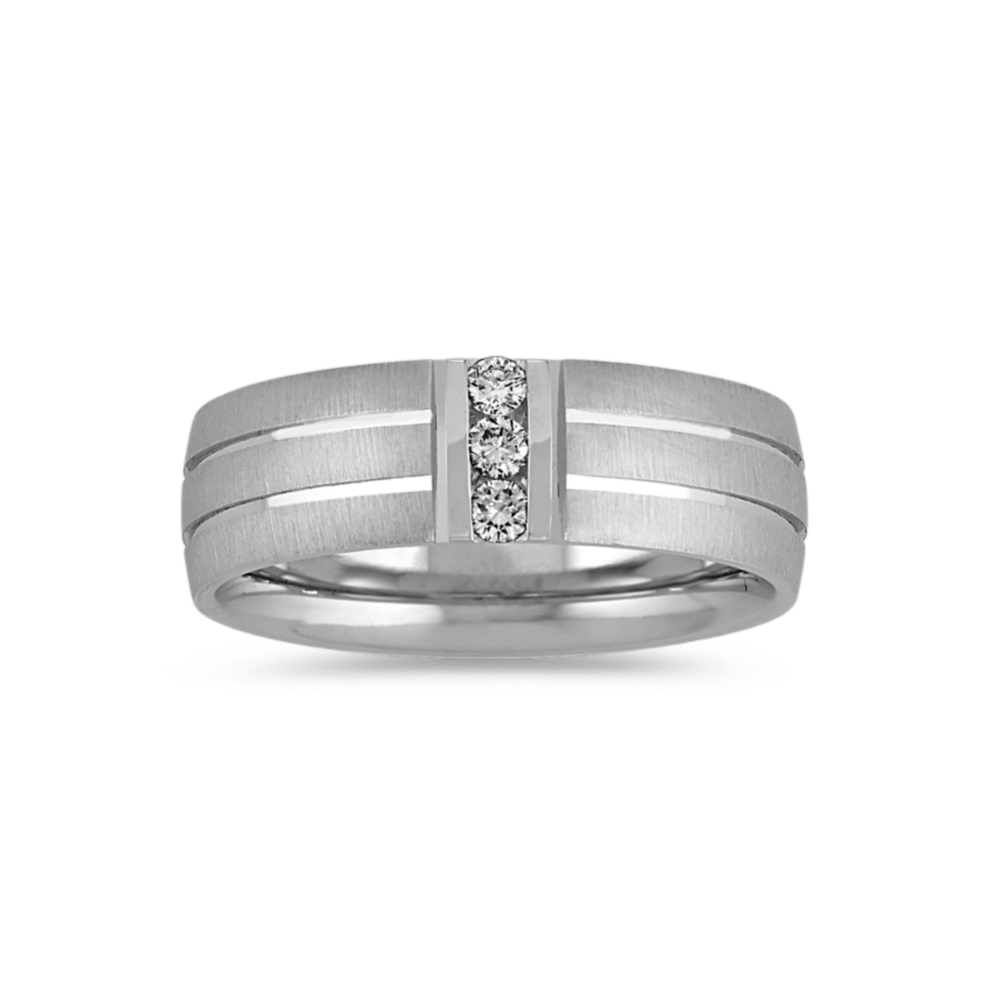 Dynamo 14K White Gold & Diamond Band (7mm)