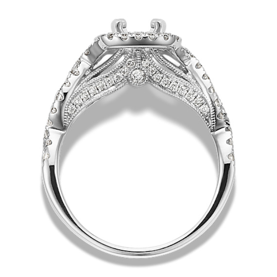 Echo Infinity Halo Engagement Ring in White Gold | Shane Co.