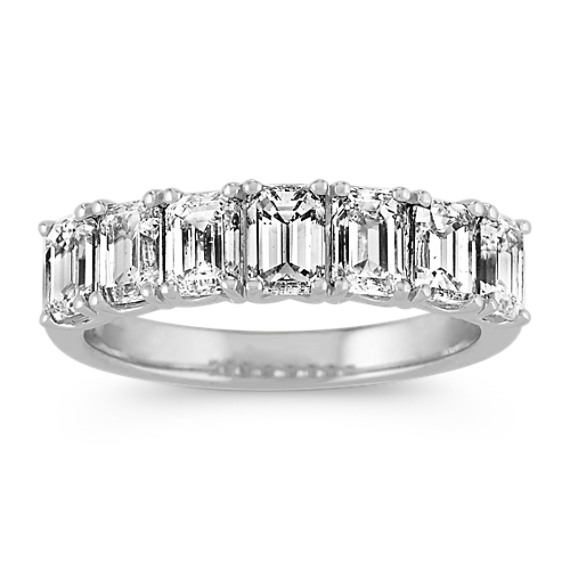 Emerald Cut Diamond Wedding Band 