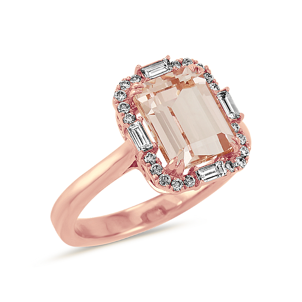 Emerald Morganite Engagement Ring