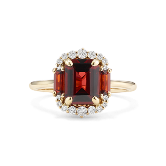 Monaco Garnet & Diamond Ring