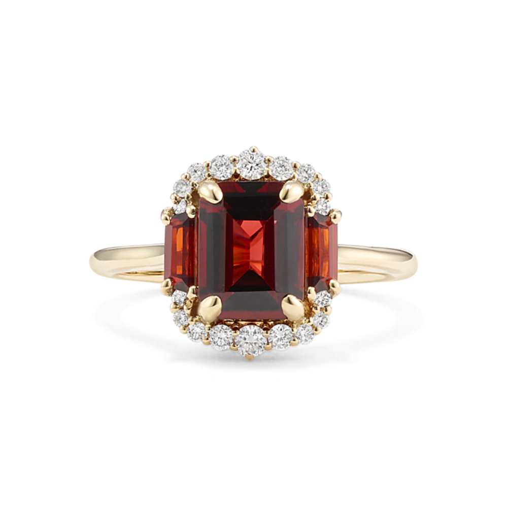 Monaco Garnet & Diamond Ring