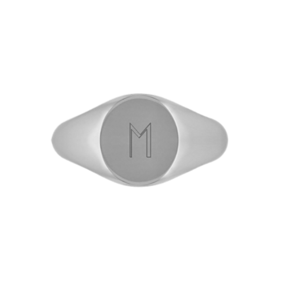 Sutton Round 14K White Gold Signet Ring