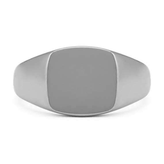 Sutton Engravable Signet Ring in 14K White Gold
