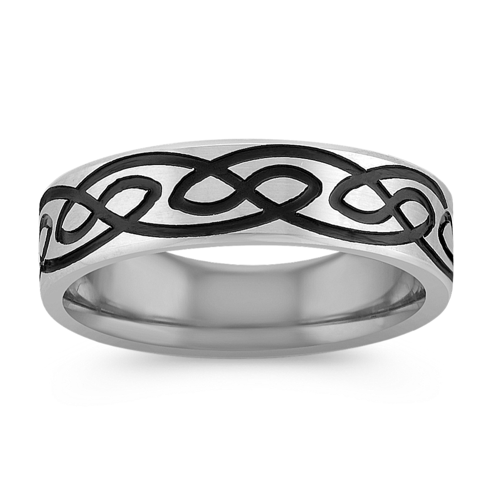 Engraved 14k White Gold Comfort Fit Ring (6mm)