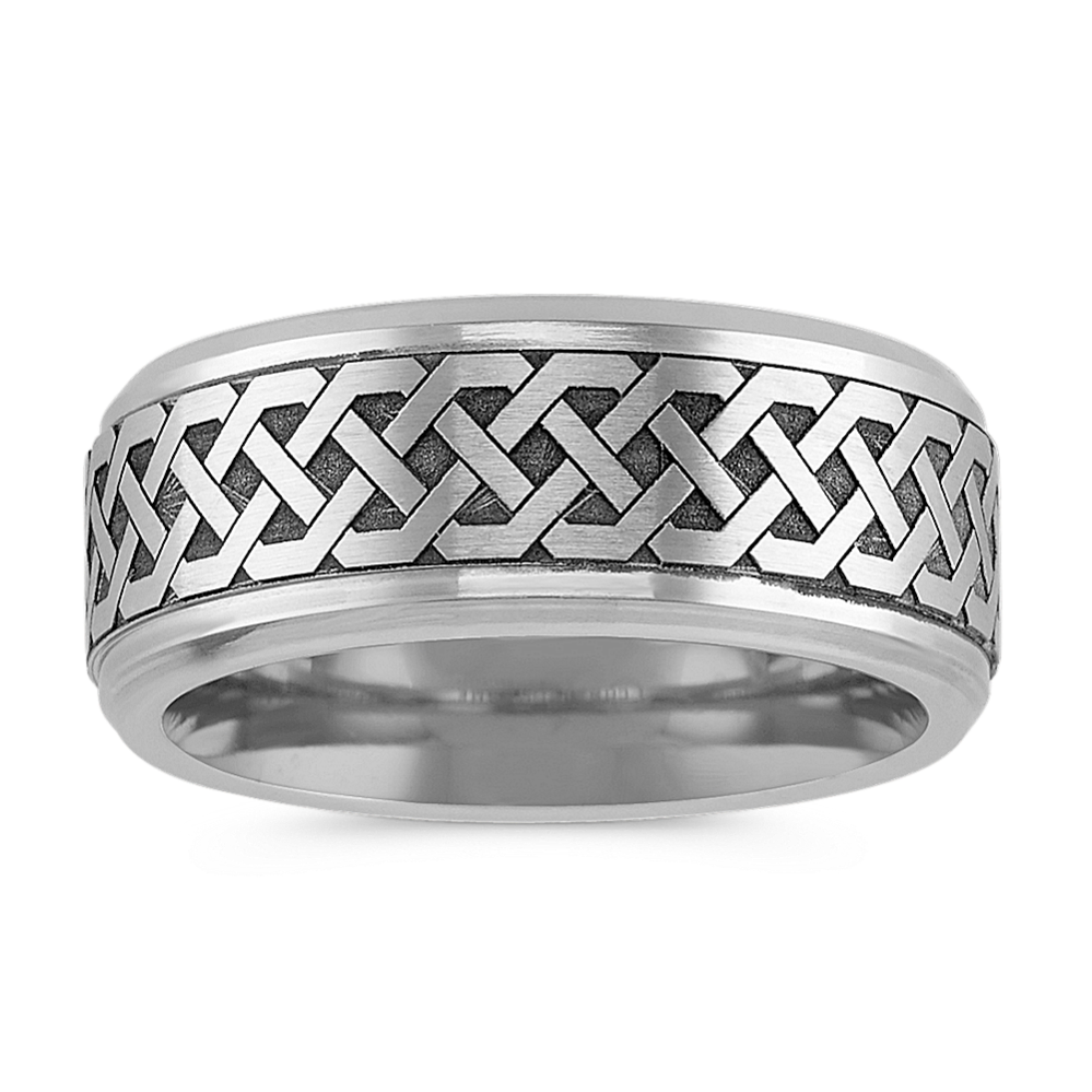 Engraved Cobalt Ring (9mm)