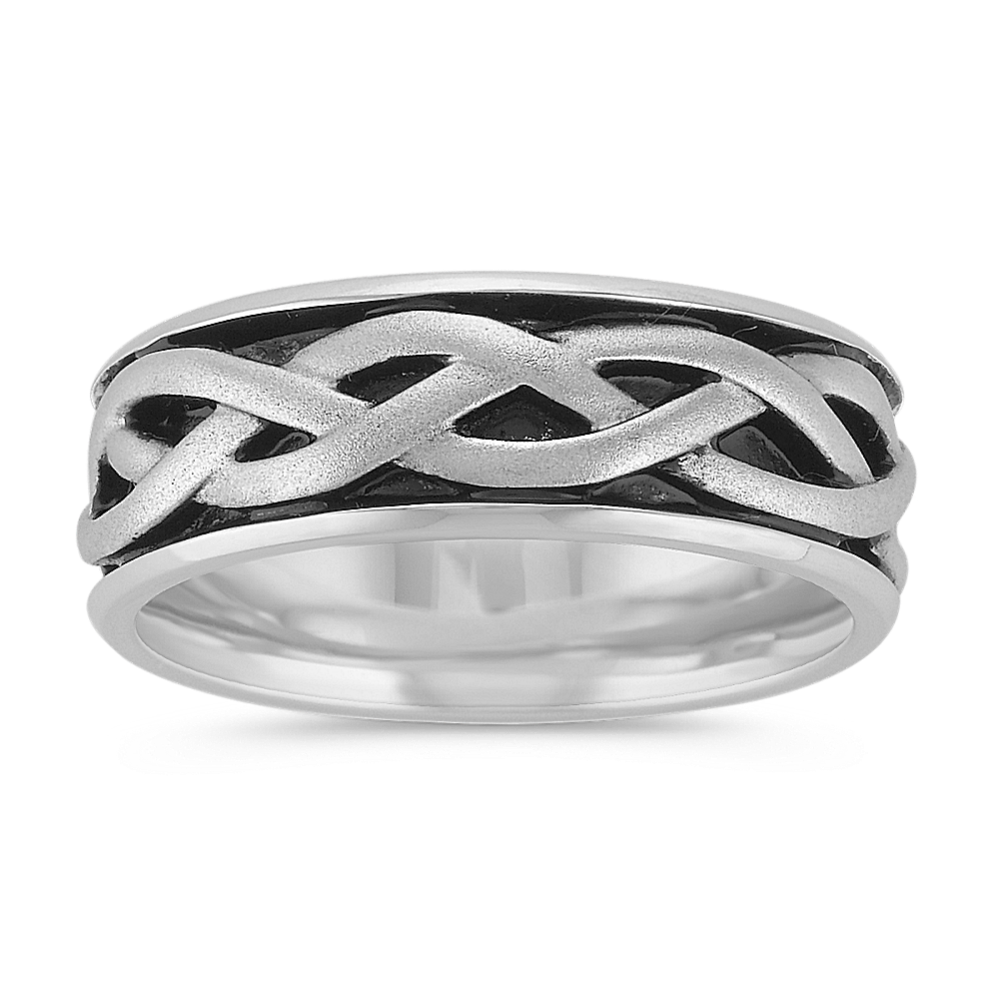 Engraved Comfort Fit Ring with Black Rhodium (8mm)