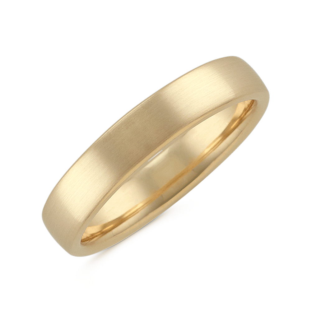 Euro Comfort Fit Mens Ring in 14k Yellow Gold (4.5mm) | Shane Co.