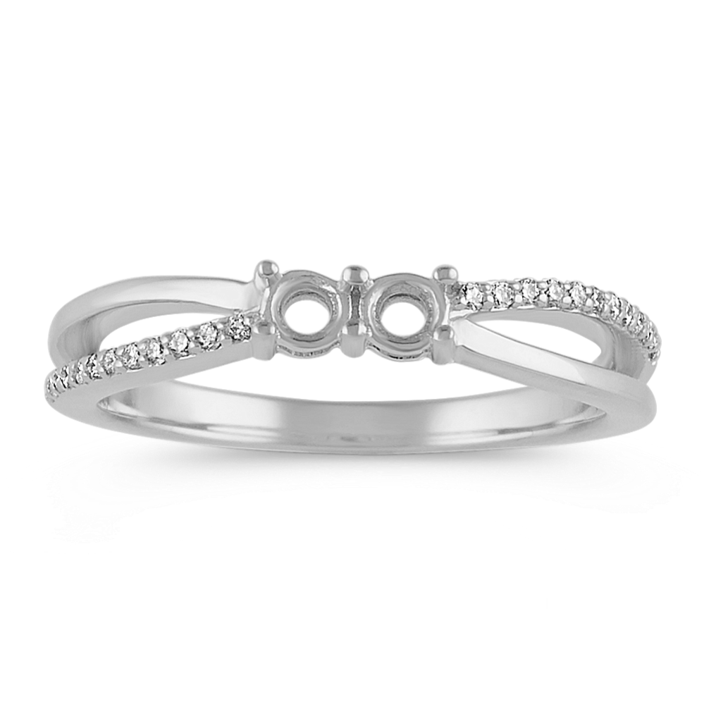 Family Collection Diamond Swirl Ring in 14k White Gold