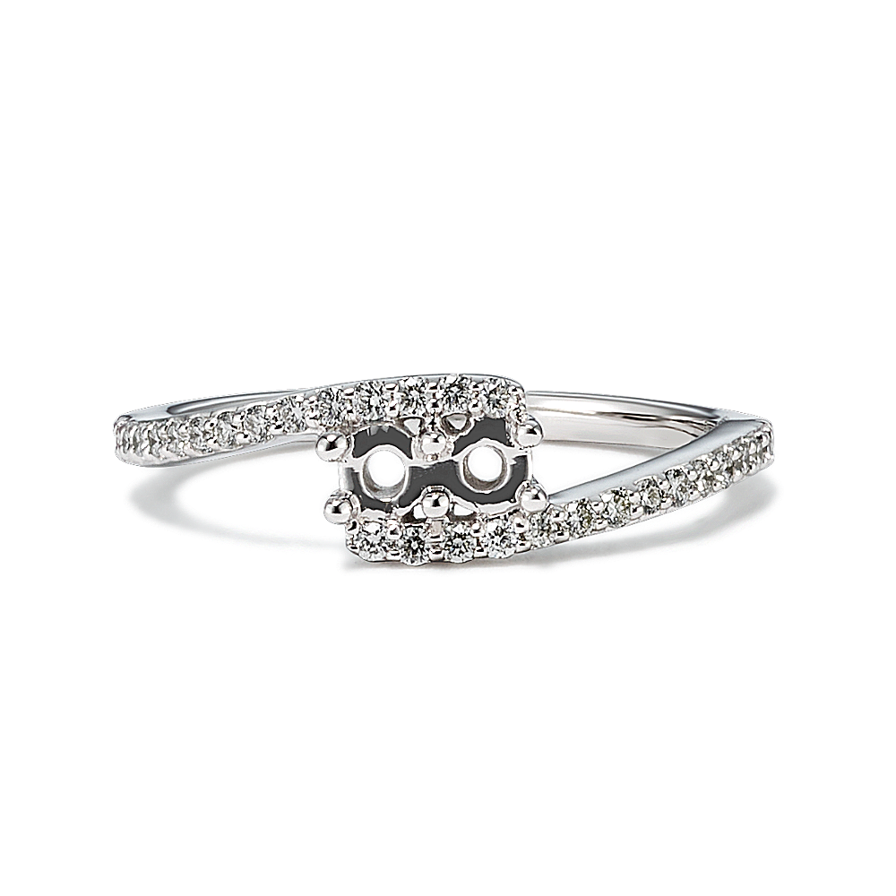 Family Collection Pave-Set Natural Diamond Ring in 14k White Gold