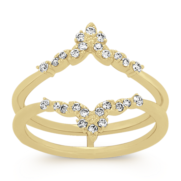 Felicity Natural Diamond Ring Guard in 14k Yellow Gold