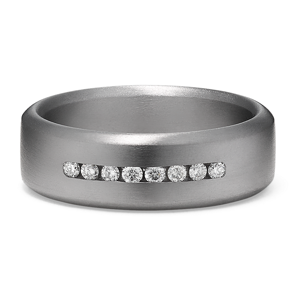 Fergus Tantalum & Diamond Band (8mm)