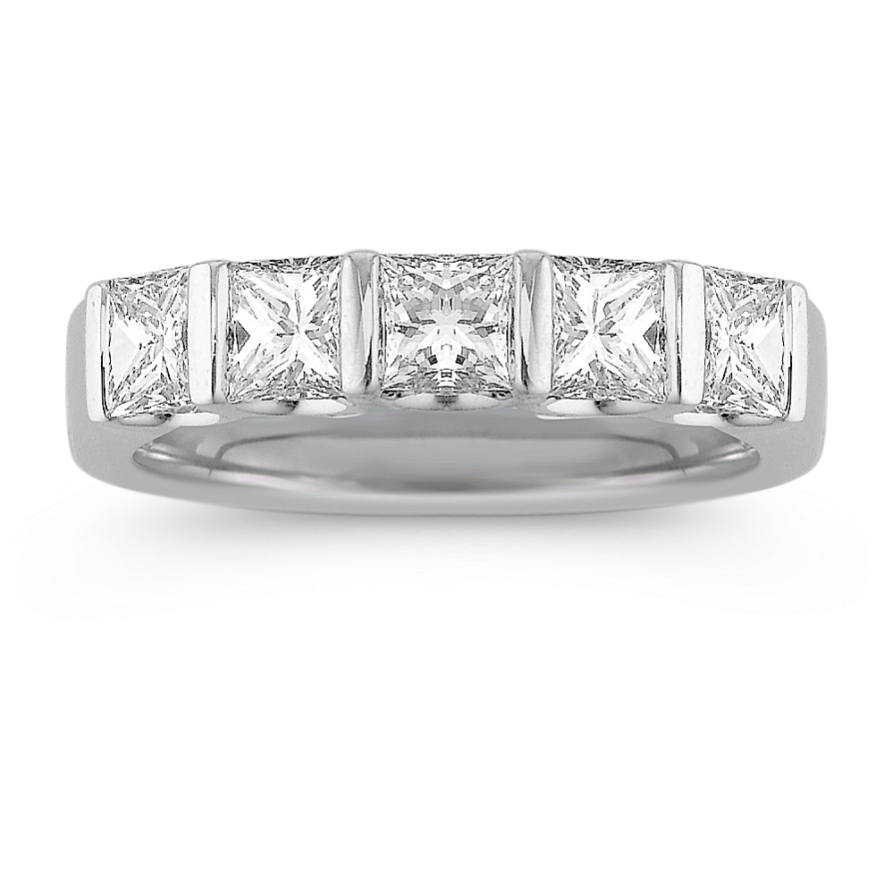 Five-Stone Princess Cut Diamond Anniversary Band with Channel-Setting