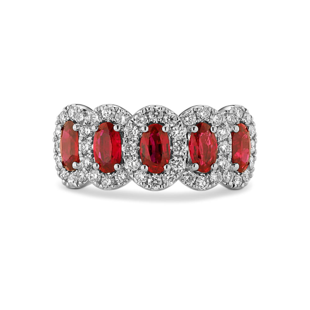 Overture Five-Stone Ruby & Diamond Ring