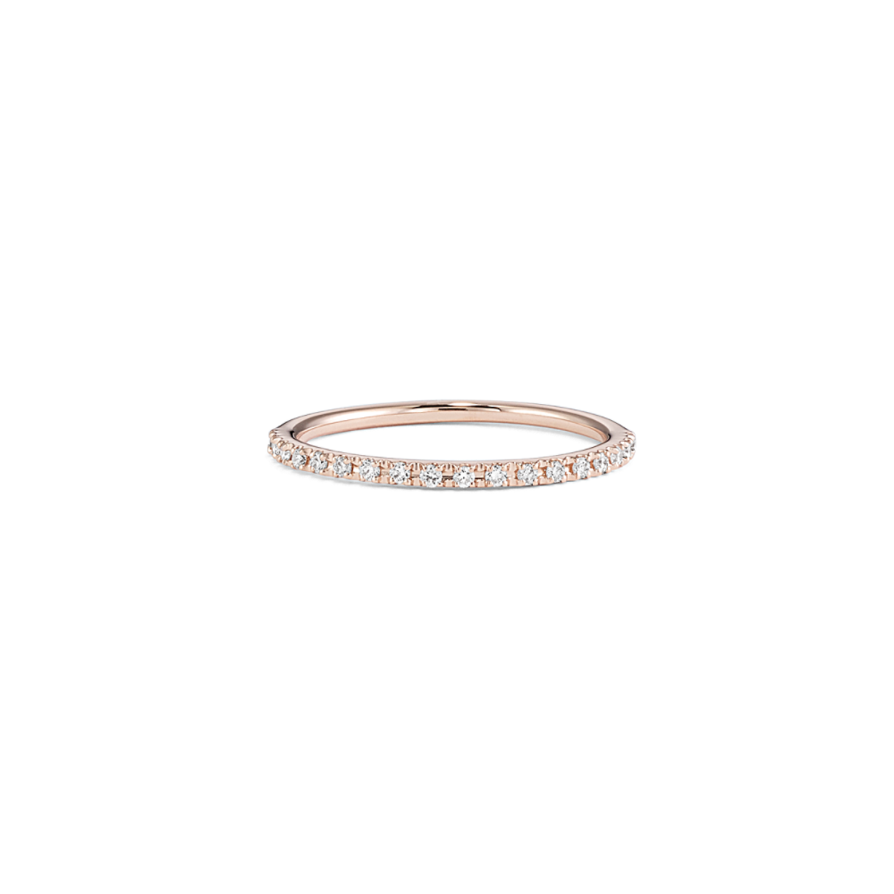 Flair Diamond Wedding Band in Rose Gold with Pave Setting