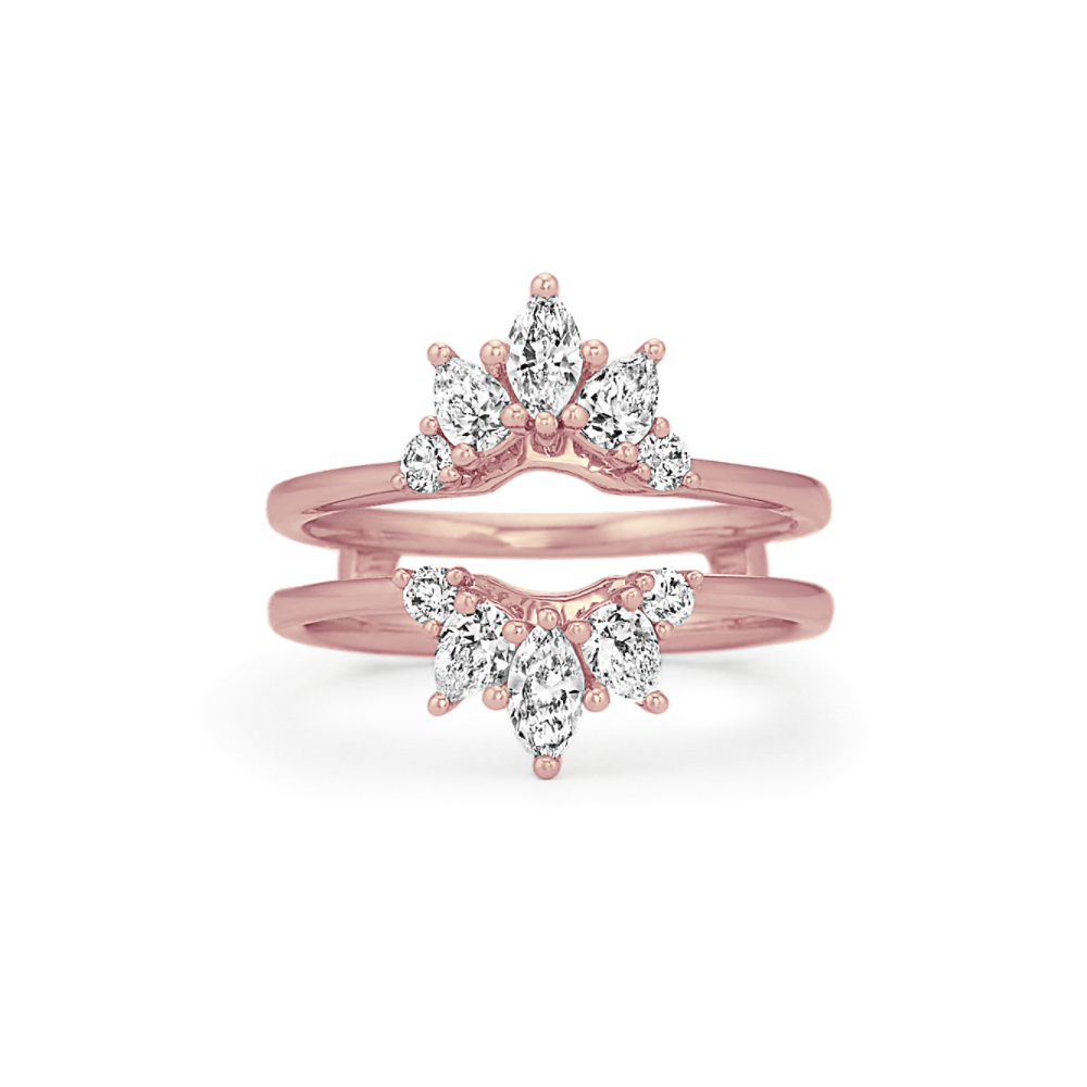 Floral Natural Diamond Ring Guard in 14k Rose Gold Shane Co.