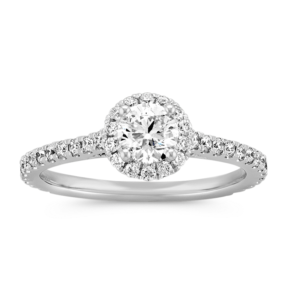 Florence 1/2 ct. Round Center Diamond Halo Engagement Ring