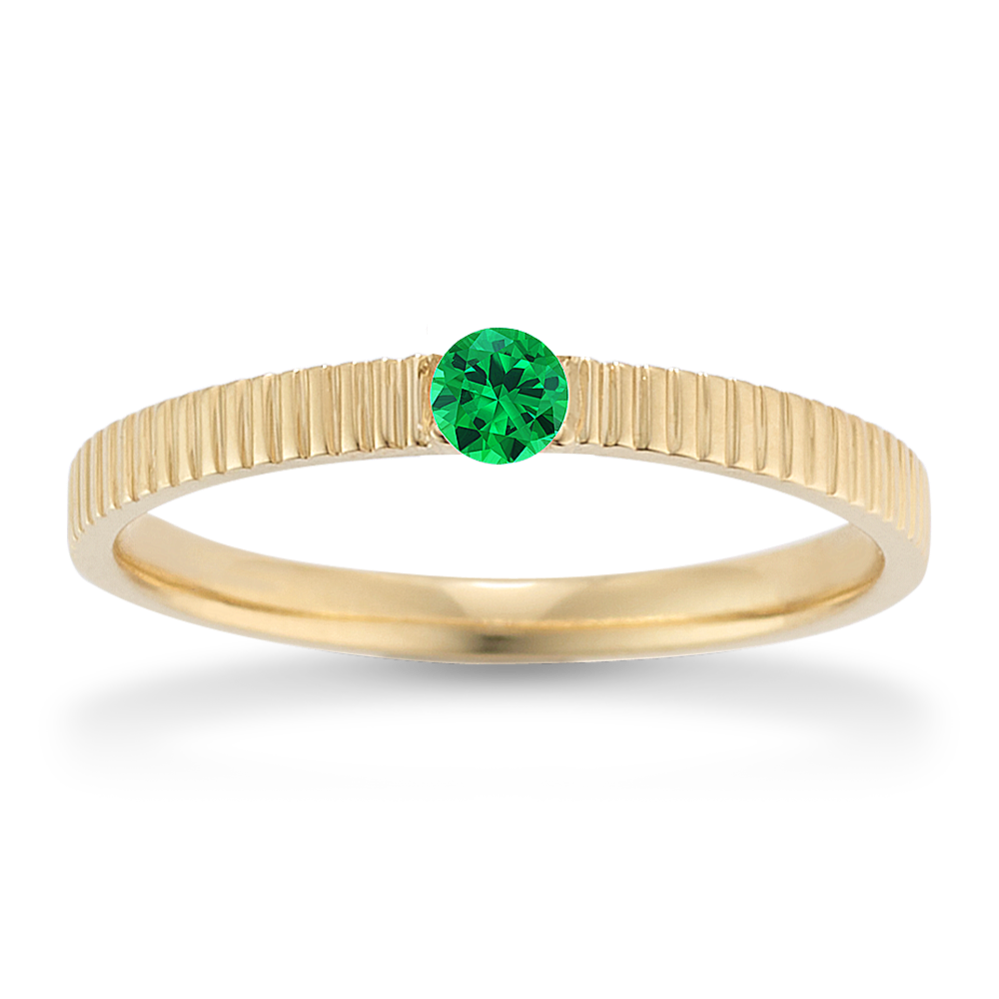 Fluted Pick-Your-Gem Ring (3mm)