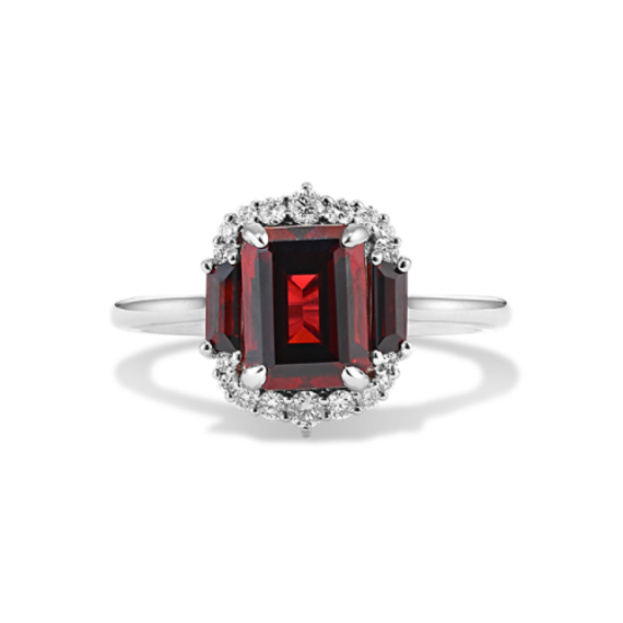 Monaco Garnet & Diamond Ring