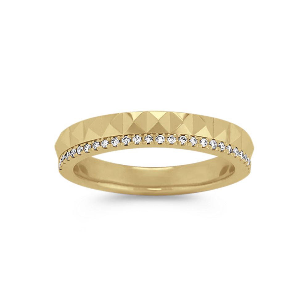 Geometric Diamond Ring in 14k Yellow Gold