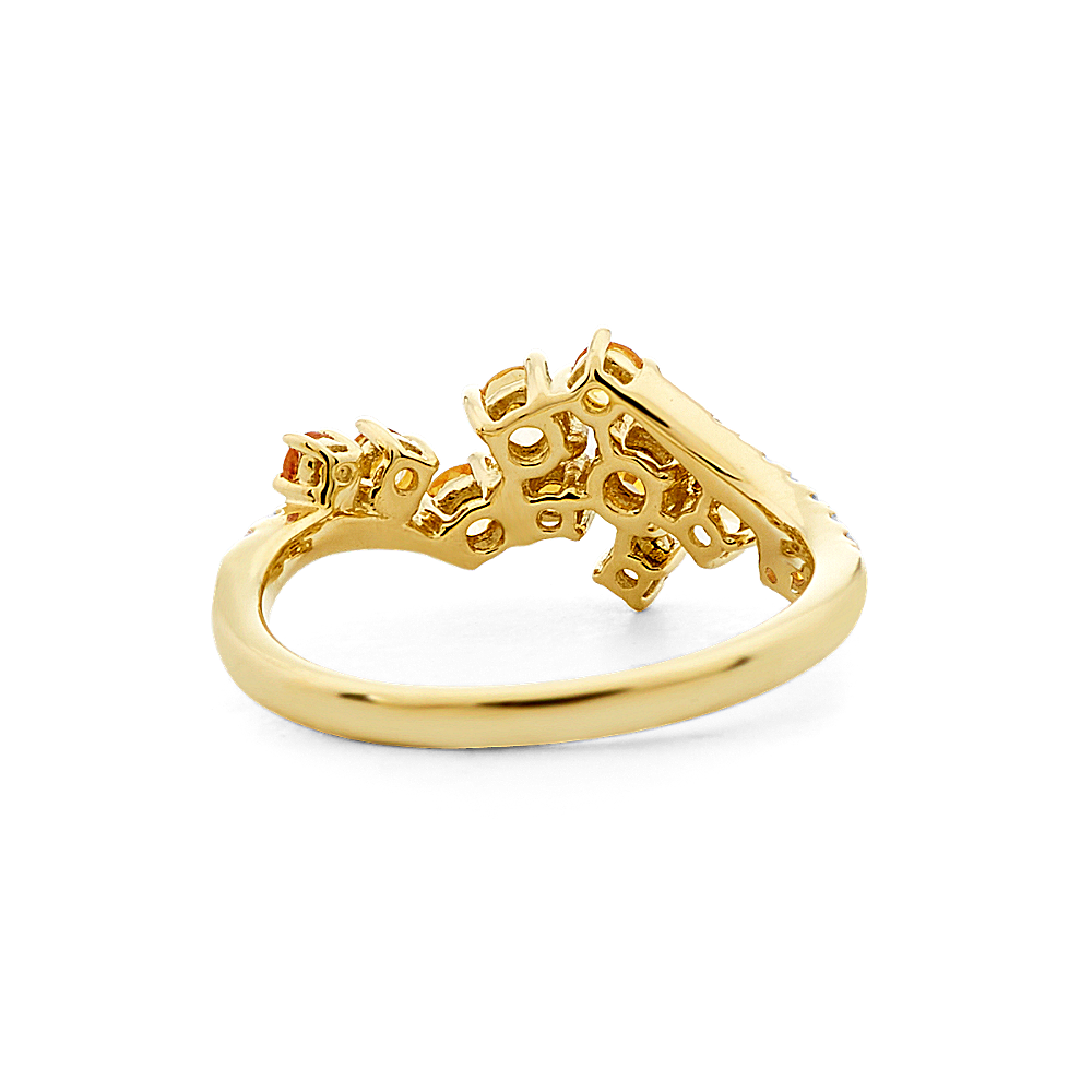 Golden Citrine and Diamonds Cluster Ring in 14k Yellow Gold | Shane Co.