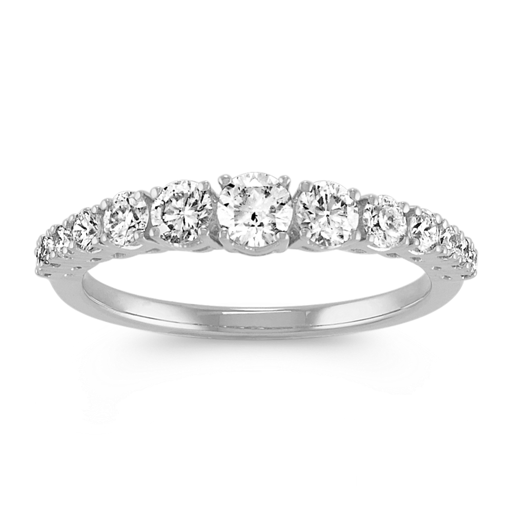 Graduating Diamond Ring in 14k White Gold