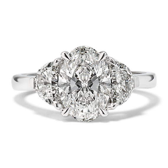 Half-Moon & Oval 2 3/4ct Lab-Grown Diamond Ring | Shane Co.