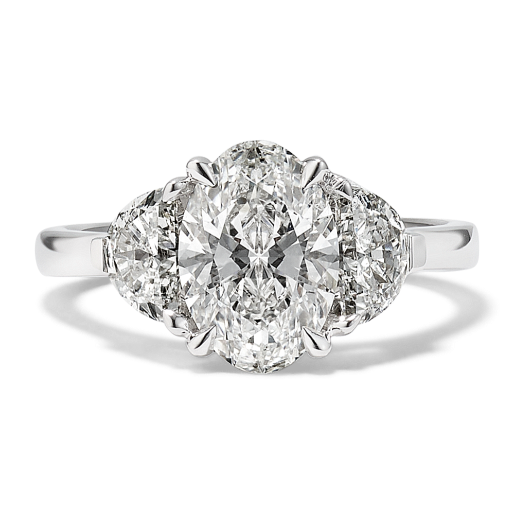 Half-Moon & Oval 2 3/4ct Lab-Grown Diamond Ring