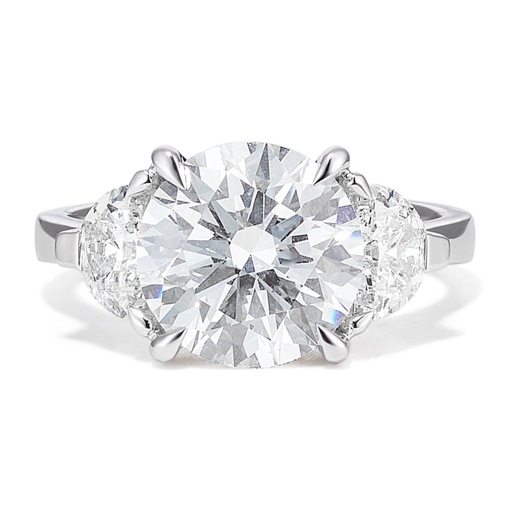Half Moon & Round 4 3/4ct Lab-Grown Diamond Ring
