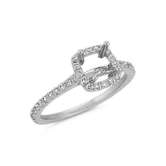Halo Diamond Engagement Ring For 1 00 Carat Cushion Cut Shane Co