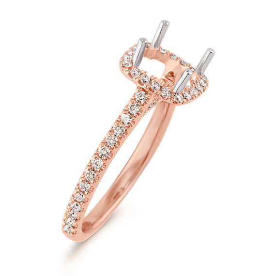 Halo Diamond Engagement Ring For 1 50 Carat Cushion Cut In 14k
