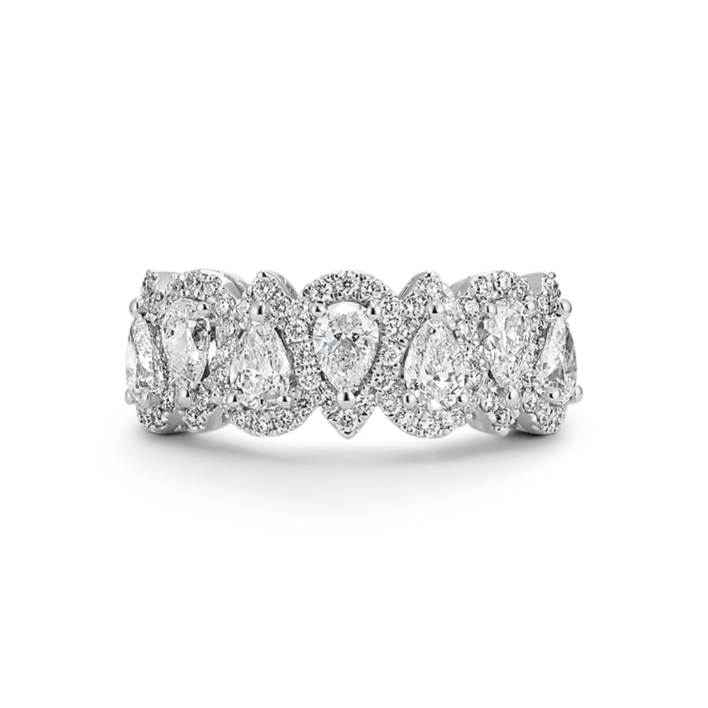 Chandelier Multi-Halo Diamond Band (Pear)