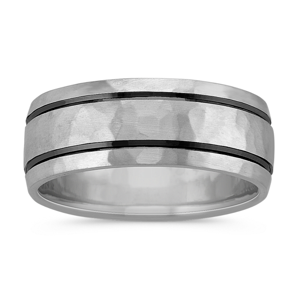 Hammered Mens Comfort Fit Ring (8mm)