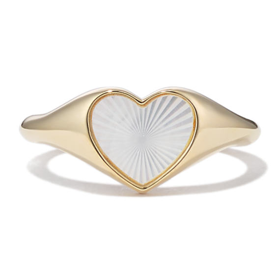 Heart-Shaped Mother-of-Pearl Ring