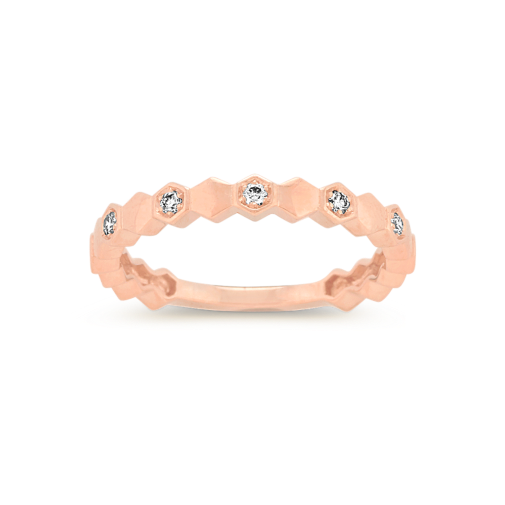Honeycomb Diamond Band in 14k Rose Gold