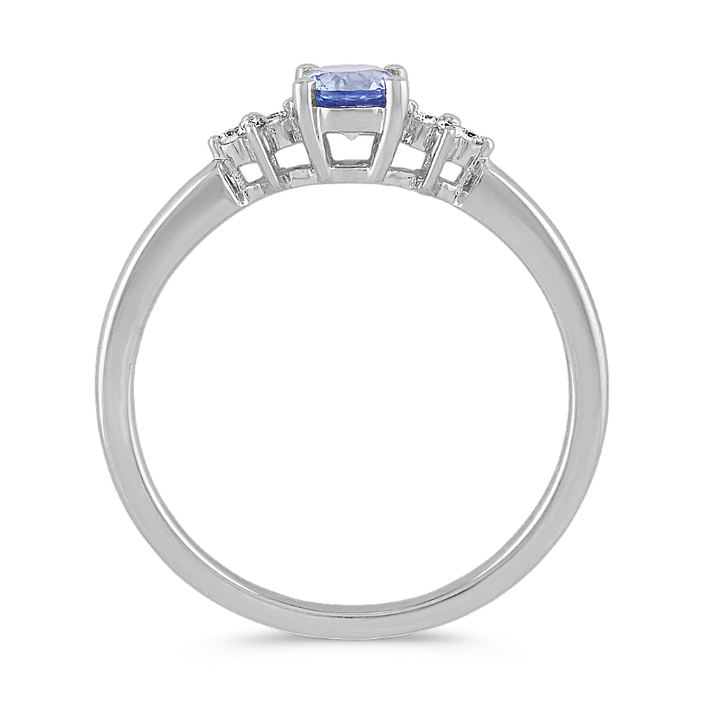 Ice Blue Sapphire and Diamond Ring in 14k White Gold | Shane Co.