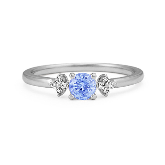 Ice Blue Sapphire and Diamond Ring in 14k White Gold | Shane Co.