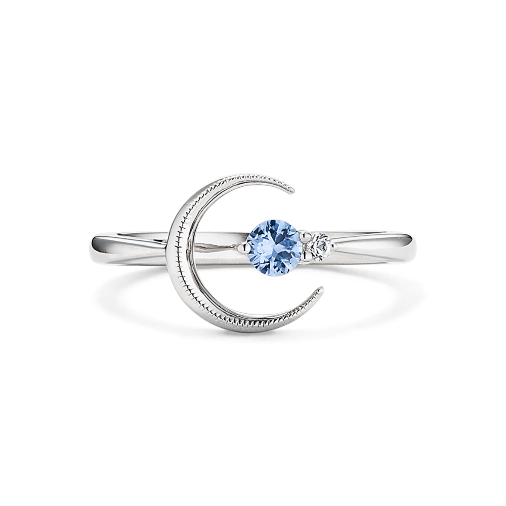 Mezzaluna Ice Blue Sapphire Open Ring