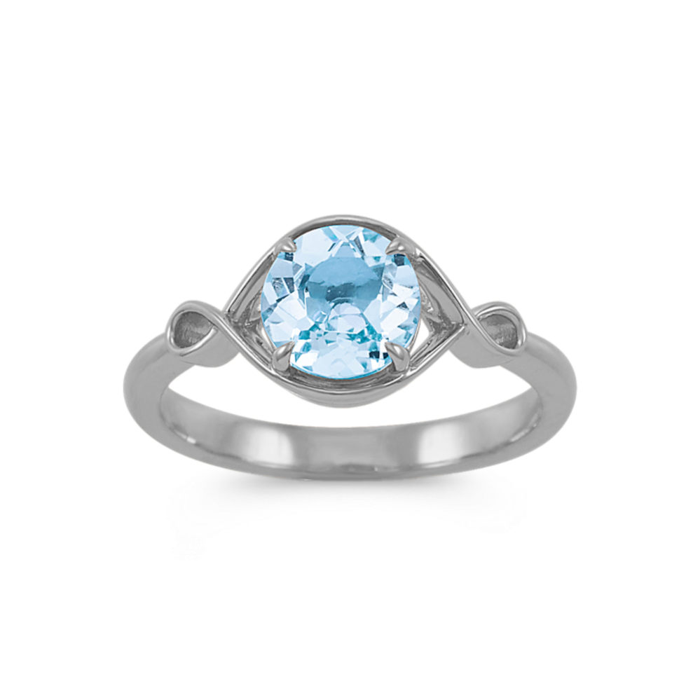 Tana Infinity Aquamarine Ring in 14K White Gold