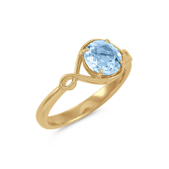 Infinity Aquamarine Ring in 14k Yellow Gold | Shane Co.