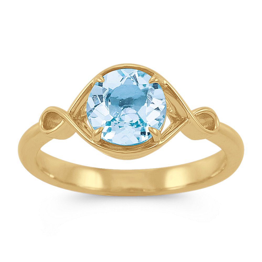 Tana Infinity Aquamarine Ring in 14K Yellow Gold
