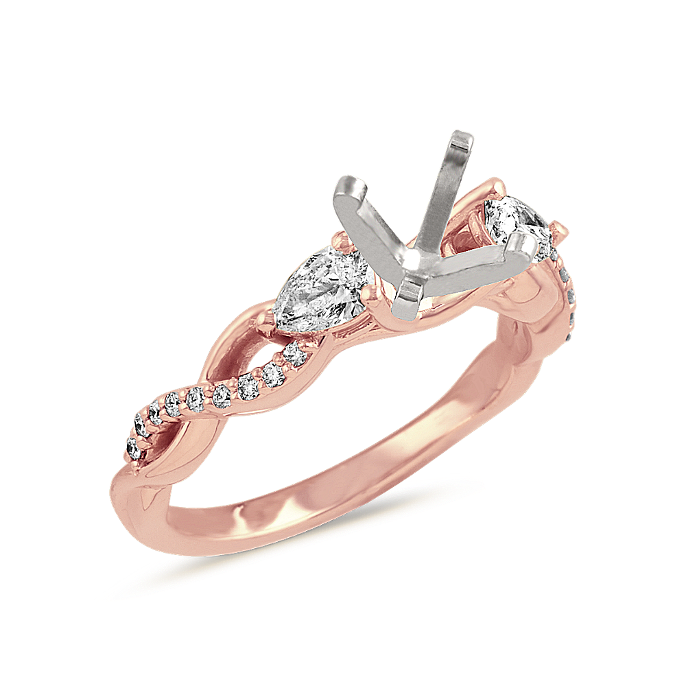 Infinity Diamond Engagement Ring in 14k Rose Gold | Shane Co.