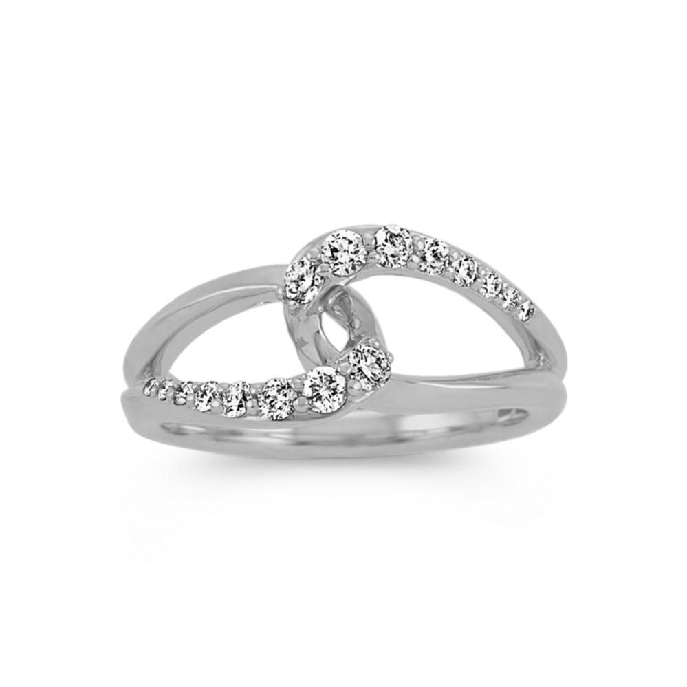 Infinity Diamond Ring in 14k White Gold