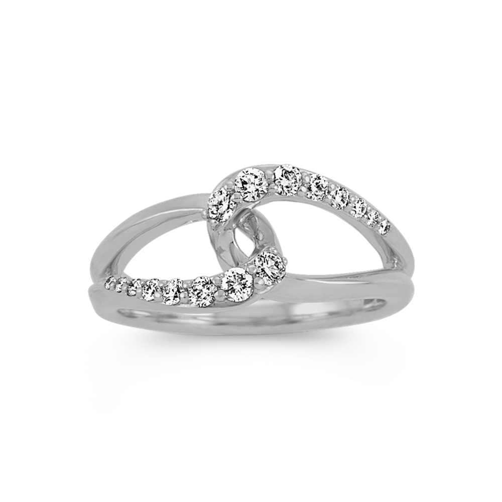 Infinity Natural Diamond Ring in 14k White Gold