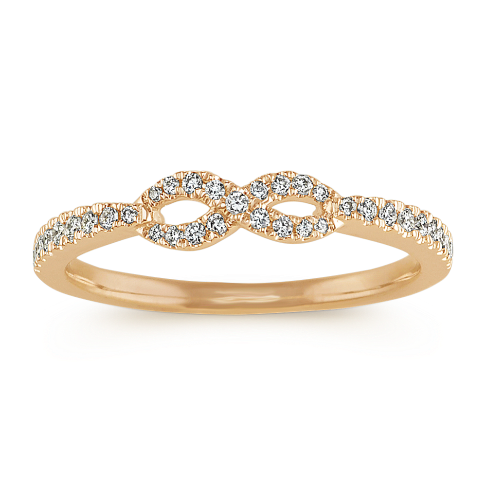Infinity Diamond Ring in 14k Yellow Gold