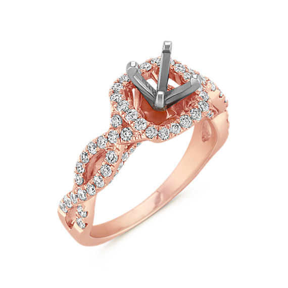 Infinity Halo Diamond Engagement Ring in 14k Rose Gold | Shane Co.