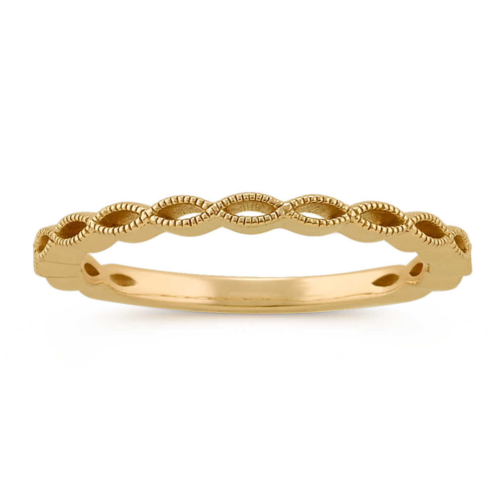 Infinity Stackable Ring Infinity Stackable Ring with Milgrain Detailing in 14k Yellow Gold ...