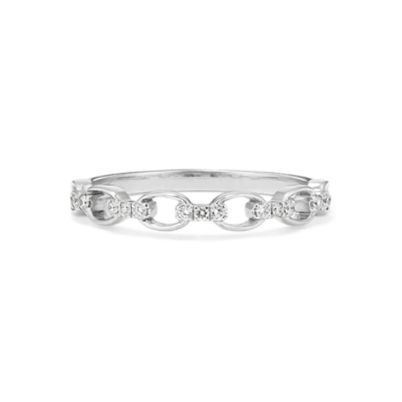 Interlocking Diamond Band in 14k White Gold